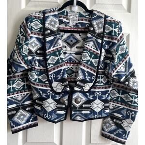 SIDE SADDLE Women's Vintage Western Southwestern Tapestry Cropped Jacket